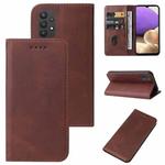 For Samsung Galaxy A32 4G / A32 Lite Magnetic Closure Leather Phone Case(Brown)