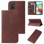 For Samsung Galaxy A71 4G Magnetic Closure Leather Phone Case(Brown)