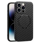 For iPhone 14 Pro MagSafe Magnetic Carbon Fiber Texture Phone Case(Black)