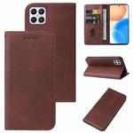 For Honor X8 Magnetic Closure Leather Phone Case(Brown)