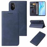 For Honor V40 Lite Magnetic Closure Leather Phone Case(Blue)