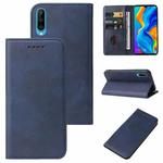 For Huawei Nova 4e Magnetic Closure Leather Phone Case(Blue)