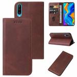 For Huawei Nova 4e Magnetic Closure Leather Phone Case(Brown)