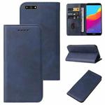 For Huawei Y7 2018 Magnetic Closure Leather Phone Case(Blue)