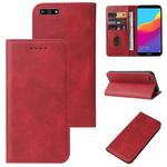 For Huawei Y7 2018 Magnetic Closure Leather Phone Case(Red)