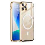 For iPhone 11 Pro MagSafe Frosted Metal Phone Case (Gold)