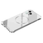 For iPhone 12 Pro CD Ring Magnetic Four Corner Airbags Phone Case(Silver)