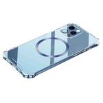 For iPhone 14 Pro Max CD Ring Magnetic Four Corner Airbags Phone Case (Dark Blue)