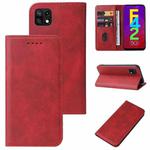 For Samsung Galaxy F42 5G Magnetic Closure Leather Phone Case(Red)