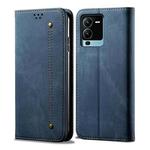 For vivo V25 Pro Denim Texture Casual Style Flip Leather Phone Case(Blue)