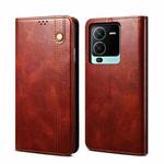 For vivo V25 Pro Oil Wax Crazy Horse Texture Flip Leather Phone Case(Brown)