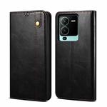 For vivo V25 Pro Oil Wax Crazy Horse Texture Flip Leather Phone Case(Black)