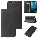 For OPPO A7n Magnetic Closure Leather Phone Case(Black)