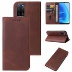 For OPPO A53s 5G Magnetic Closure Leather Phone Case(Brown)