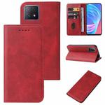 For OPPO A72 5G Magnetic Closure Leather Phone Case(Red)