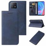 For OPPO A73 Magnetic Closure Leather Phone Case(Blue)