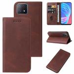 For OPPO A73 Magnetic Closure Leather Phone Case(Brown)
