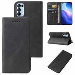 For OPPO Reno5 4G Magnetic Closure Leather Phone Case(Black)