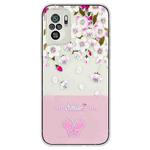 For Xiaomi Redmi Note 10 4G / Redmi Note 10S Bronzing Butterfly Flower TPU Phone Case(Peach Blossoms)