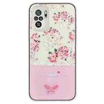 For Xiaomi Redmi Note 10 4G / Redmi Note 10S Bronzing Butterfly Flower TPU Phone Case(Peony)