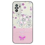 For Xiaomi Redmi Note 10 4G / Redmi Note 10S Bronzing Butterfly Flower TPU Phone Case(Cherry Blossoms)