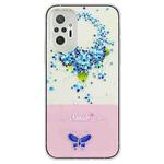 For Xiaomi Redmi Note 10 Pro Max / Note 10 Pro Bronzing Butterfly Flower TPU Phone Case(Hydrangea)