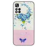 For Xiaomi Redmi Note 11T / Poco M4 Pro 5G Bronzing Butterfly Flower TPU Phone Case(Hydrangea)
