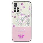 For Xiaomi Redmi Note 11T / Poco M4 Pro 5G Bronzing Butterfly Flower TPU Phone Case(Cherry Blossoms)