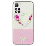 For Xiaomi Redmi Note 11T / Poco M4 Pro 5G Bronzing Butterfly Flower TPU Phone Case(Rose Heart)