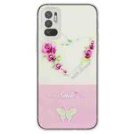 For Xiaomi Redmi Note 10 5G / Poco M3 Pro 5G Bronzing Butterfly Flower TPU Phone Case(Rose Heart)