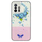 For Xiaomi Mi 11T / 11T Pro Bronzing Butterfly Flower TPU Phone Case(Hydrangea)