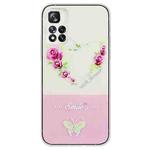 For Xiaomi Poco M4 Pro 5G Bronzing Butterfly Flower TPU Phone Case(Rose Heart)