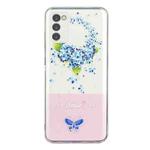 For Motorola Moto G42 Bronzing Butterfly Flower TPU Phone Case(Hydrangea)