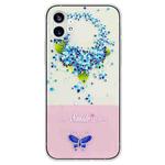 For Nothing Phone 1 Bronzing Butterfly Flower TPU Phone Case(Hydrangea)