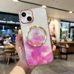 For iPhone 14 Marble MagSafe Clear Phone Case For iPhone  14(Rose Red)