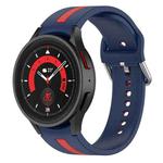 For Samsung Galaxy Watch5 / Watch5 Pro Two-color Stripe Silicone Watch Band(Blue Red)