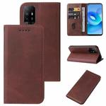 For OPPO A95 5G Magnetic Closure Leather Phone Case(Brown)