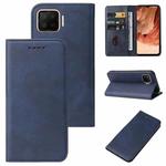 For OPPO F17 Magnetic Closure Leather Phone Case(Blue)