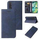 For OPPO Find X2 Magnetic Closure Leather Phone Case(Blue)