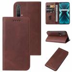 For Realme X3 SuperZoom Magnetic Closure Leather Phone Case(Brown)