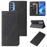 For OPPO Reno4 Magnetic Closure Leather Phone Case(Black)