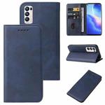 For OPPO Reno5 Pro+ Magnetic Closure Leather Phone Case(Blue)