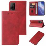 For OPPO Reno5 Z Magnetic Closure Leather Phone Case(Red)