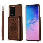 For Galaxy S20 Ultra Sun Flower Pattern Embossed Horizontal Drop-proof Mobile Phone Case with Card Slots & Wallet & Photo Holder & Stand Function(Coffee)