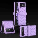 For Samsung Galaxy Z Flip4 GKK Magnetic Folding Swivel Armored Phone Case with Hinges(Purple)