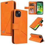 For iPhone 13 mini GQUTROBE Right Angle Leather Phone Case (Orange)