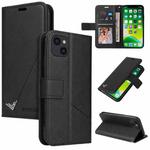 For iPhone 13 mini GQUTROBE Right Angle Leather Phone Case (Black)