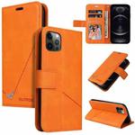 For iPhone 12 Pro GQUTROBE Right Angle Leather Phone Case(Orange)