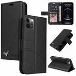 For iPhone 12 Pro GQUTROBE Right Angle Leather Phone Case(Black)