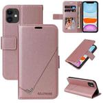 For iPhone 11 GQUTROBE Right Angle Leather Phone Case (Rose Gold)